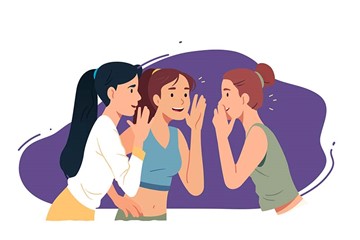 desenho de três meninas conversando