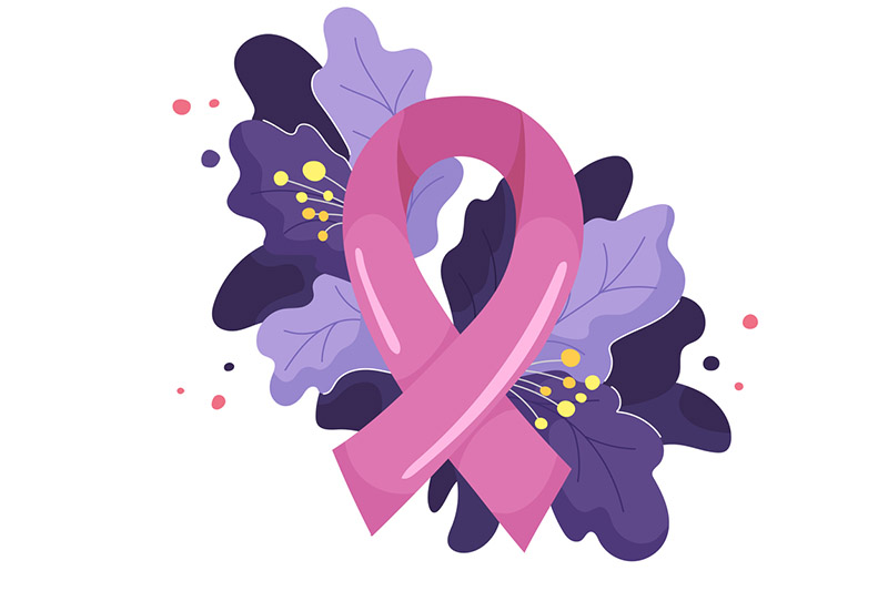 Ícone do laço cor de rosa, o símbolo de prevenção ao câncer