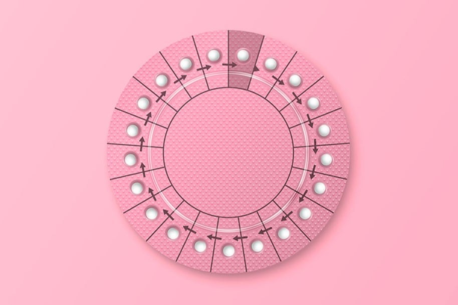 desenho de uma cartela de anticoncepcional redonda